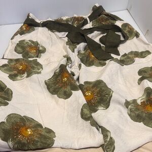 Glam Olive and White Floral Pants